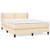 vidaXL Cama com molas/colch&atilde;o 140x190 cm tecido cor creme
