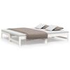 vidaXL Sof&aacute;-cama de puxar 2x(75x190) cm madeira de pinho maci&ccedil;a branco