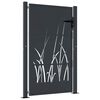vidaXL Port&atilde;o de jardim antracite 100x150 cm a&ccedil;o design grama