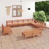 vidaXL 12 pcs conjunto lounge de jardim pinho maci&ccedil;o castanho mel