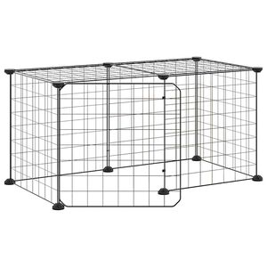 vidaXL Gaiola p/ animais de 8 pain&eacute;is c/ porta 35x35 cm a&ccedil;o preto