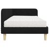 vidaXL Estrutura de Cama de Canto com colch&atilde;o Preto 90 x 200 cm tecido