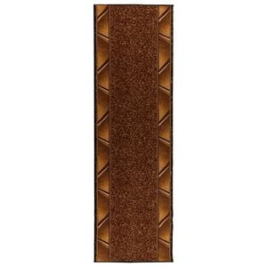 vidaXL Tapete Runner FLORNES Tecido Castanho Zigzag 67 x 150 cm PP