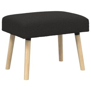 vidaXL banco Liso Preto 60 x 40 x 45 cm Boucl&eacute;