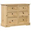vidaXL Arm&aacute;rio com gavetas Corona 112x48x91 cm madeira de pinho maci&ccedil;a