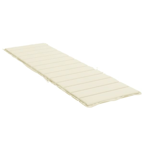 vidaXL Almofad&atilde;o p/ espregui&ccedil;adeira 200x70x3 cm tecido oxford creme