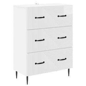 vidaXL Gabinete de Gavetas Branco Brilhante 66 x 34,5 x 89,5 cm