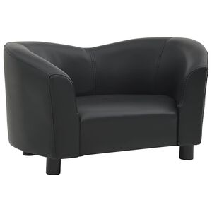 vidaXL Sof&aacute; para c&atilde;es 67x41x39 cm couro artificial preto