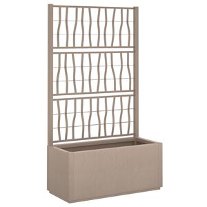 vidaXL Vaso/floreira jardim c/ treli&ccedil;a 80x36x140 cm PP castanho-claro