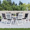 vidaXL Almofad&otilde;es cadeiras altas de jardim 6pcs tecido xadrez preto