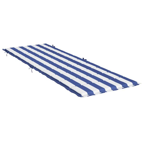 vidaXL Almofad&atilde;o p/ espregui&ccedil;adeira tecido oxford riscas azul/branco