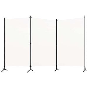 vidaXL Divis&oacute;ria de quarto com 3 pain&eacute;is 260x180 cm tecido branco