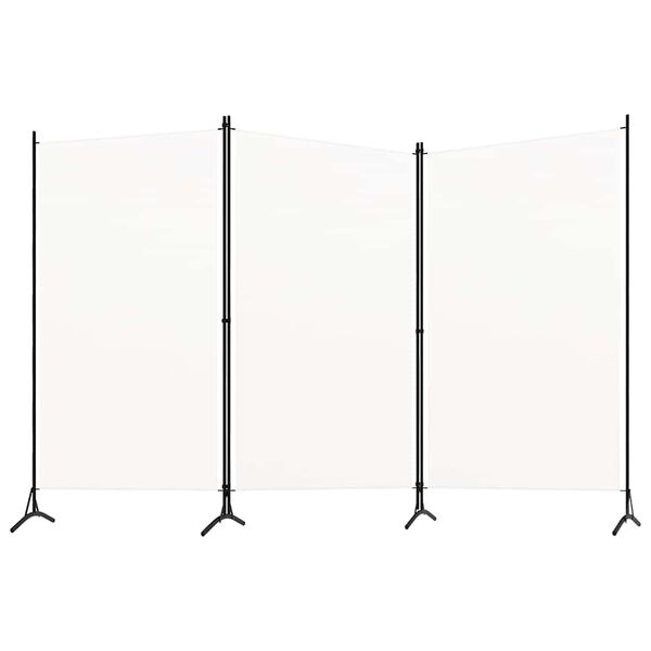 vidaXL Divis&oacute;ria de quarto com 3 pain&eacute;is 260x180 cm tecido branco