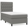 vidaXL Cama com molas/colch&atilde;o 80x200 cm tecido cinzento-escuro