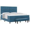 vidaXL Cama Box com colch&atilde;o Azul escuro 180 x 200 cm Veludo