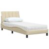 vidaXL Cama com colch&atilde;o Hanko 80x200 cm tecido cor creme