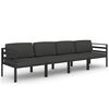 vidaXL 4 pcs conjunto lounge jardim com almofad&otilde;es alum&iacute;nio antracite