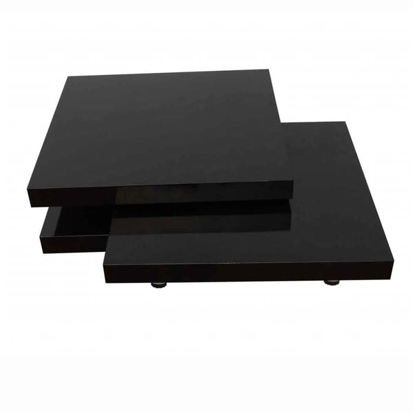 vidaXL Mesa de centro 3 n&iacute;veis preto brilhante