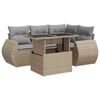 vidaXL 5 pcs conjunto de sof&aacute;s p/ jardim com almofad&otilde;es vime PE bege