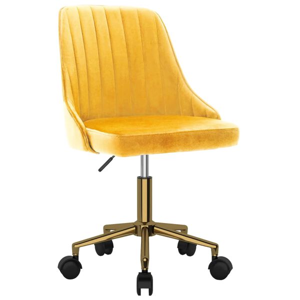 vidaXL Cadeiras de jantar girat&oacute;rias 2 pcs veludo amarelo