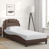 vidaXL Cama Viana com colch&atilde;o 80x200 cm couro artificial castanho