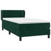 vidaXL Cama com molas/colch&atilde;o 90x200 cm veludo verde-escuro