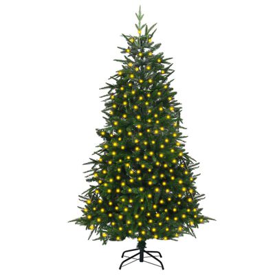 vidaXL Árvore Natal artificial pré-iluminada 210 cm PVC e PE verde
