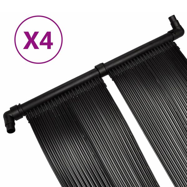 vidaXL Painéis aquecedores solares de piscina 4 pcs 80x620 cm