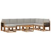 vidaXL Conjunto de Sof&aacute;s para Exterior 9 pcs Natural e Cinzento-Claro