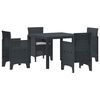 vidaXL Conjunto de Jantar para Jardim 5 unid. Antracite Polipropileno