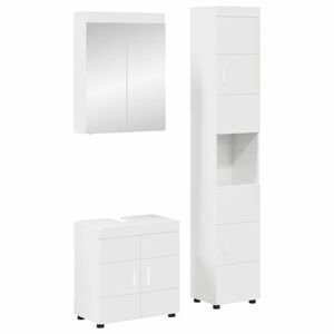 vidaXL Conjunto de M&oacute;veis para Banheiro TULUM 3 pcs Branco Brilhante