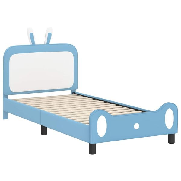 vidaXL Estrutura de Cama Infantil com Cabeceira Azul 80 x 200 cm PU