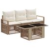 vidaXL Conjunto de Sof&aacute; de Jardim 4 unid. Bege e Branco Creme vime PE