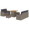 vidaXL Conjunto de Sof&aacute; de Jardim com almofada 8 pcs Cinzeto vime PE