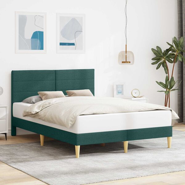 vidaXL Estrutura da Cama Verde Escuro 120 x 190 cm tecido