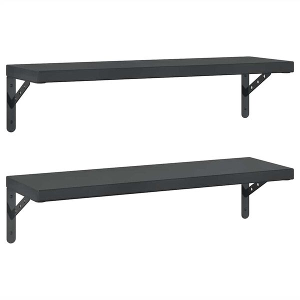 vidaXL Prateleiras de parede 2 pcs 75x23,5 cm a&ccedil;o inoxid&aacute;vel prateado