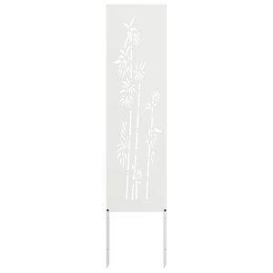 vidaXL Tela de Privacidade para Jardim Floral Branco 32 x 140 cm