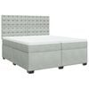 vidaXL Cama com molas/colch&atilde;o 200x200 cm veludo cinzento-claro