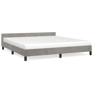 vidaXL Estrutura de cama sem colch&atilde;o 160x200 cm veludo cinzento-claro
