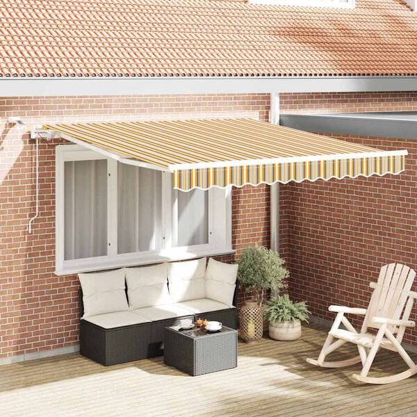 vidaXL Toldo Retr&aacute;til Multicolor 300 x 250 cm Poli&eacute;ster e Metal