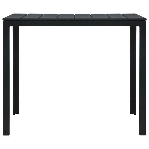 vidaXL Mesa de centro 78x78x74 cm PEAD aspeto madeira preto