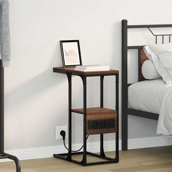 vidaXL Arm&aacute;rio de Cabeceira Carvalho castanho 41.5 x 26 x 60.5 cm