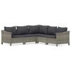 vidaXL 5 pcs conjunto lounge de jardim c/ almofad&otilde;es vime PE cinzento