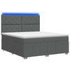 vidaXL Cama Box com LED e Colch&atilde;o Cinzento-Escuro 140 x 190 cm Tecido
