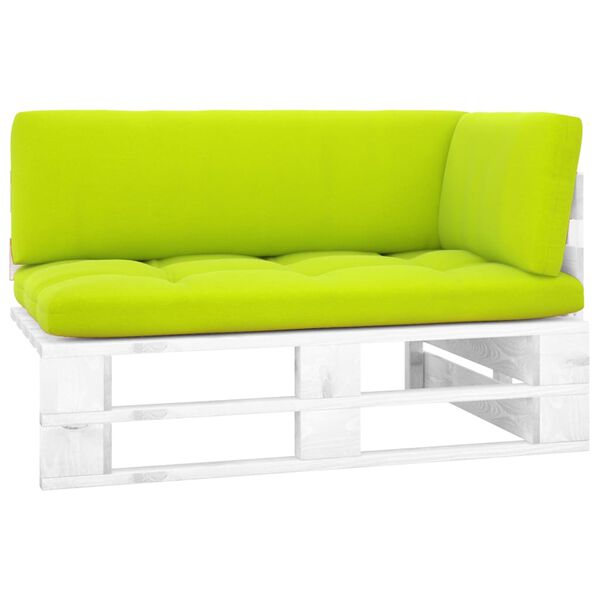 vidaXL Sof&aacute; de canto em paletes p/ jardim pinho impregnado a branco