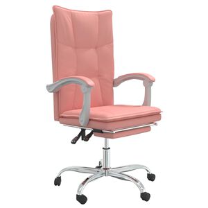 vidaXL Cadeira de escrit&oacute;rio reclin&aacute;vel couro artificial rosa
