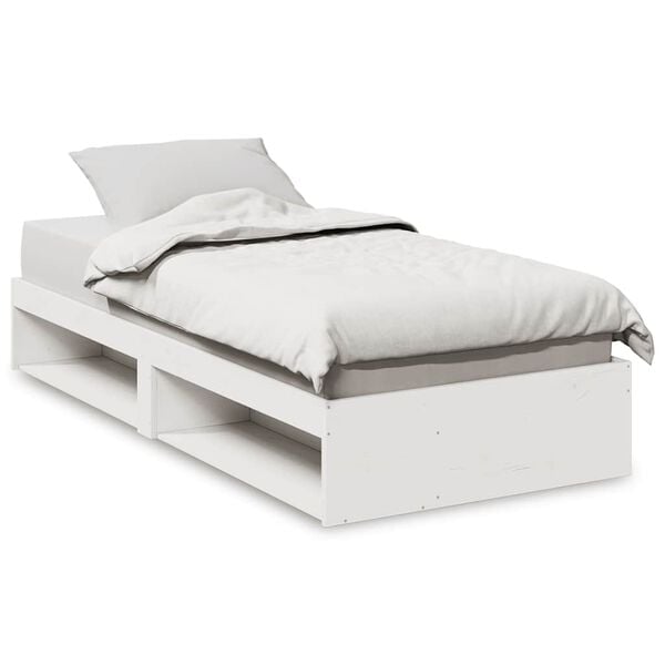 vidaXL Sof&aacute;-cama sem colch&atilde;o 90x190 cm madeira de pinho maci&ccedil;a branco
