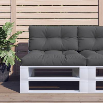 vidaXL Almofadão para sofá de paletes 80x40x12 cm tecido antracite