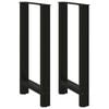 vidaXL P&eacute;s para mesa de bar pretos 2 pe&ccedil;as 40x(90-91) cm a&ccedil;o