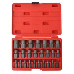 vidaXL 25 pcs conjunto de extratores de parafusos multi ranhuras a&ccedil;o